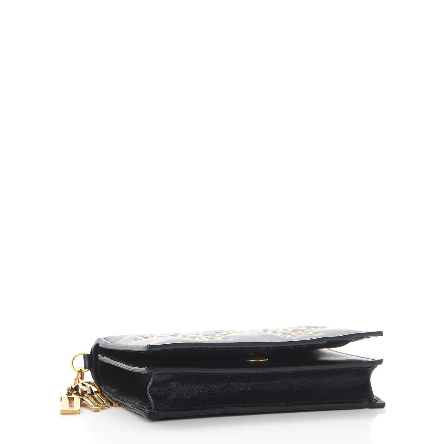 Christian Dior Lambskin Cannage Studded Lady Dior Card Holder Black 4 of 8