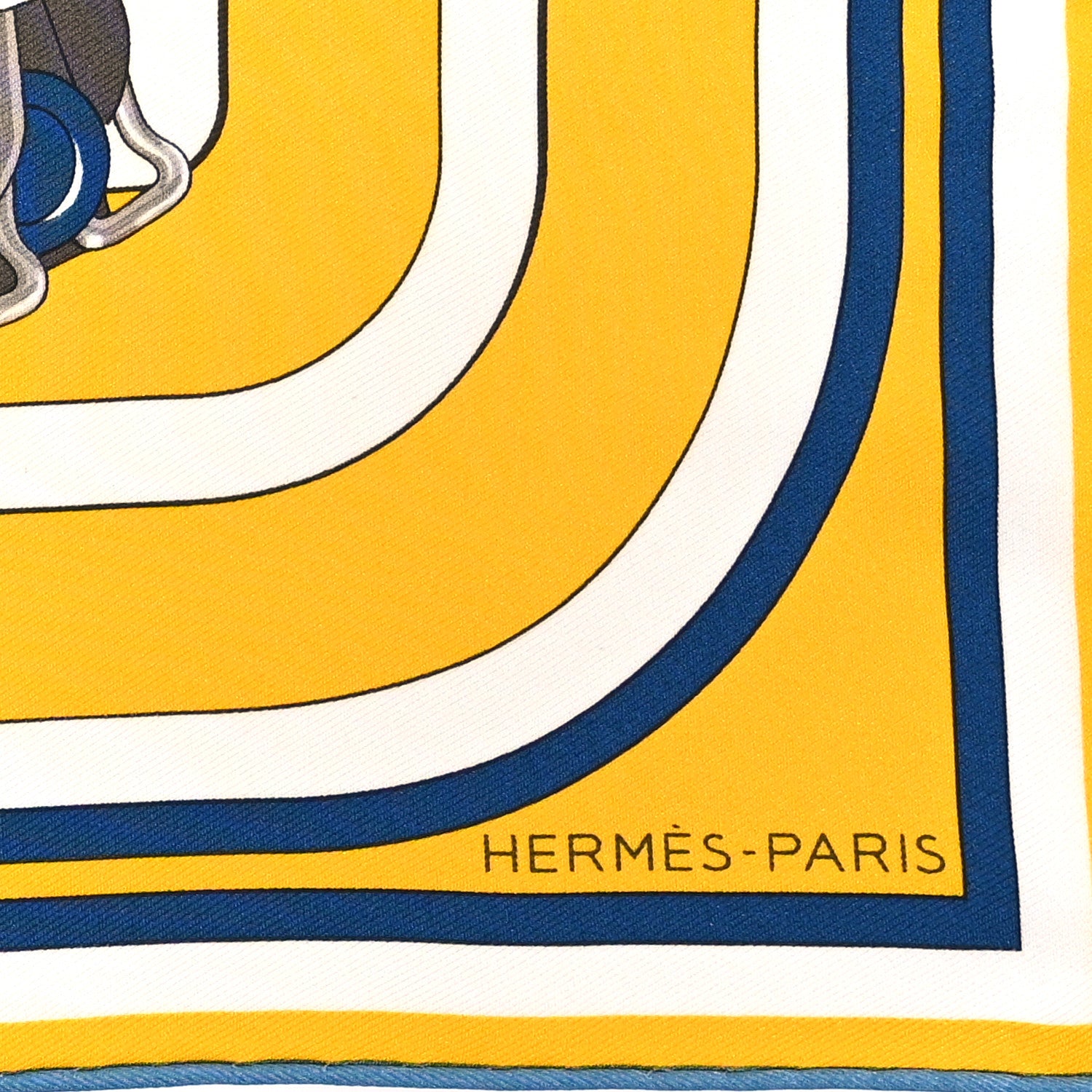 Hermes Silk Robocabar Pochette Scarf Anthracite Jaune Marine 3 of 4