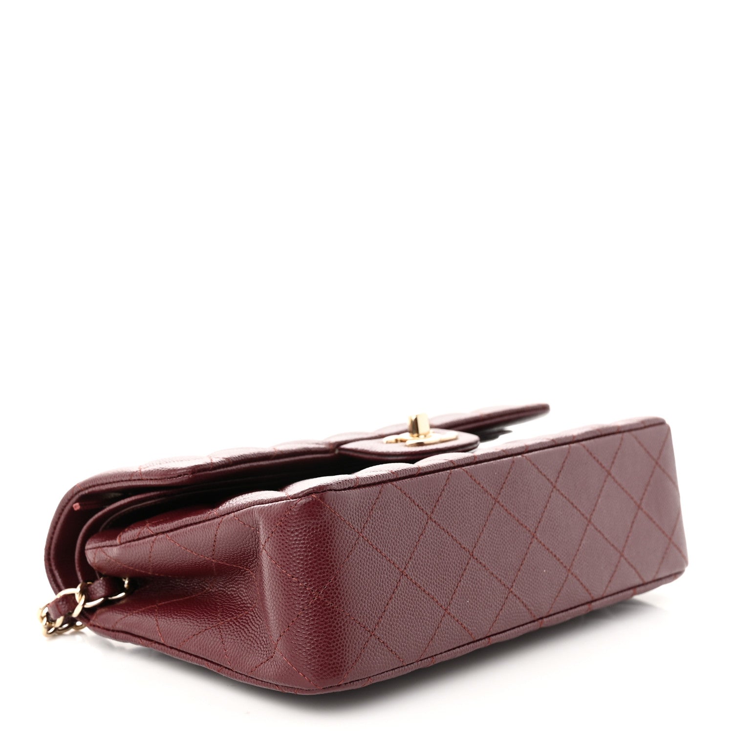 Chanel Caviar Quilted Small Double Flap Burgundy 4 of 13