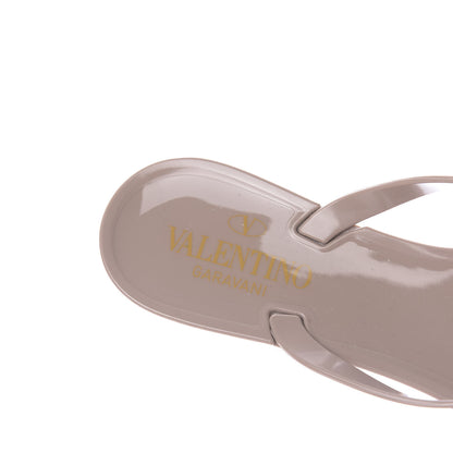 Valentino Garavani PVC Jelly Rockstud Bow Thong Sandals 38 Poudre 6 of 8