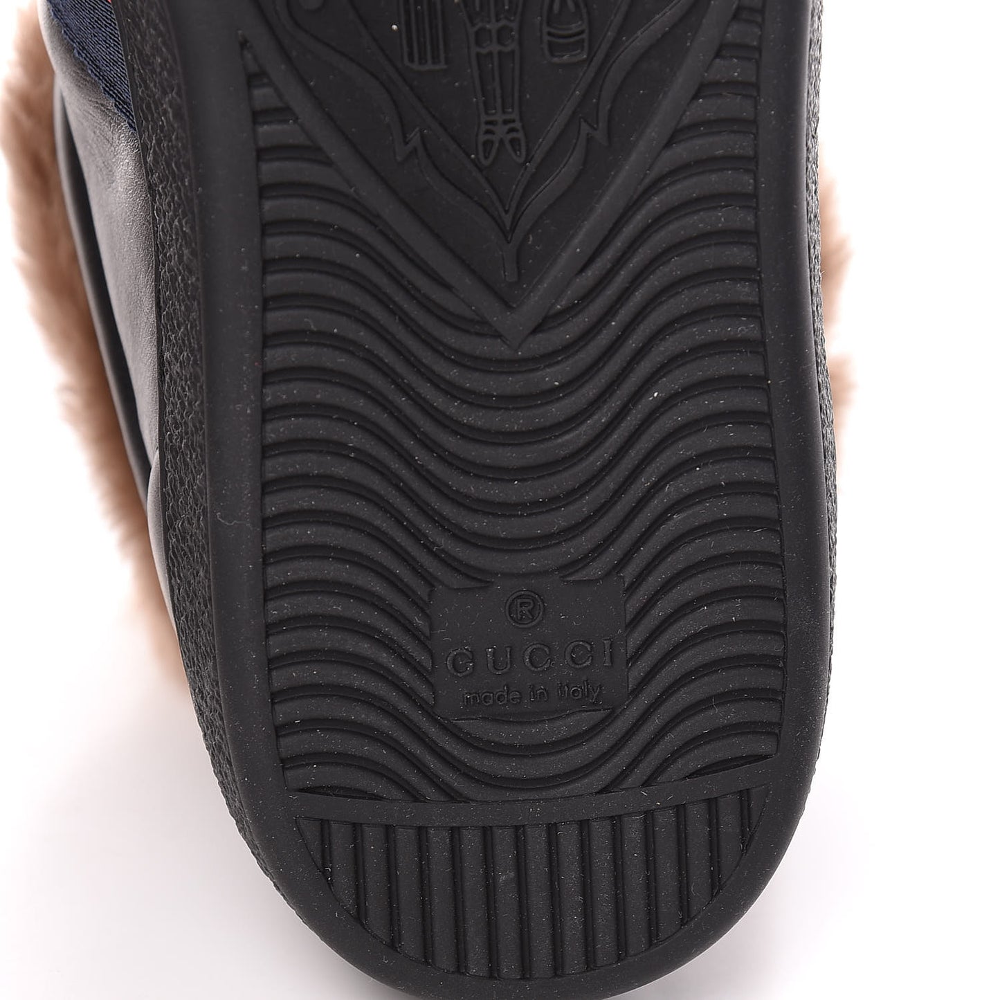 Calfskin Wool Web Bee Embroidered Mens Ace High Top Sneakers 7 Black