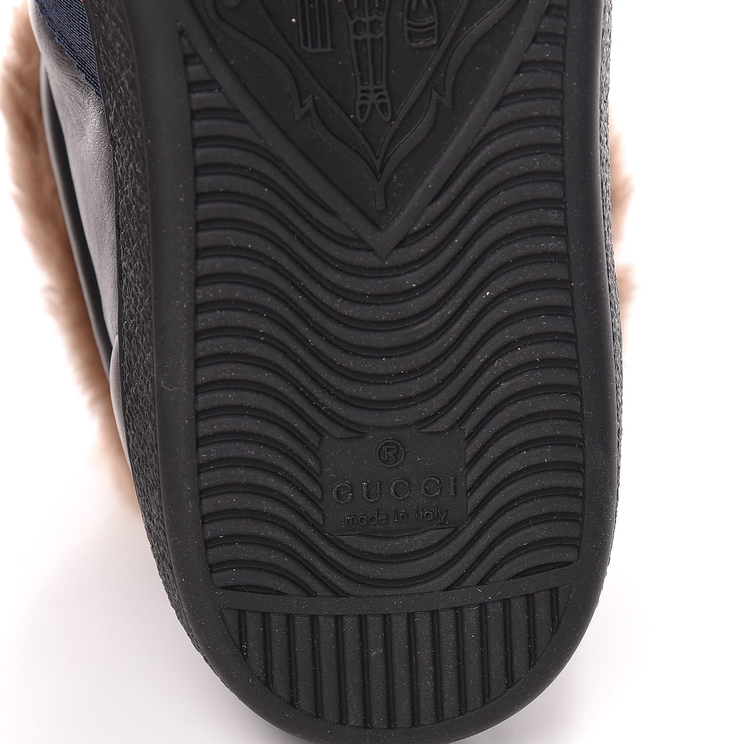Gucci Calfskin Wool Web Bee Embroidered Mens Ace High Top Sneakers 7 Black 6 of 7