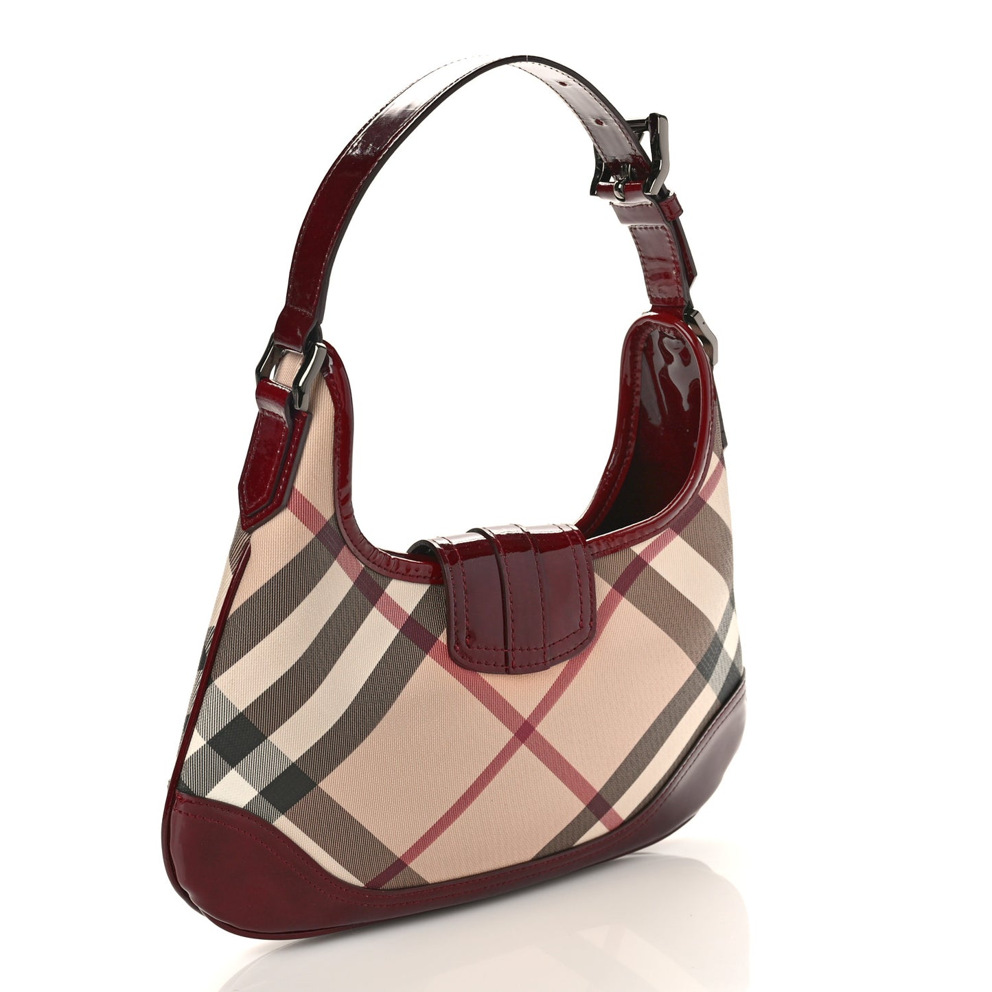 Patent Nova Check Brooke Hobo Red