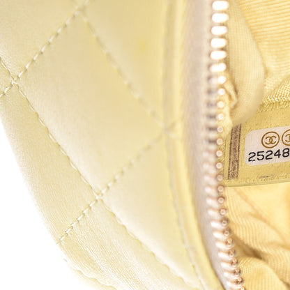 Chanel Lambskin Quilted Small Cosmetic Case Yellow 7 of 16