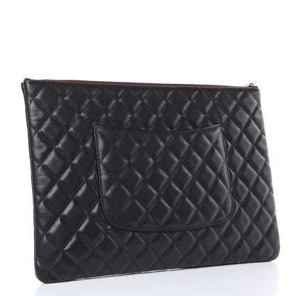 Chanel Caviar Quilted Large Cosmetic Case Black 3 of 10