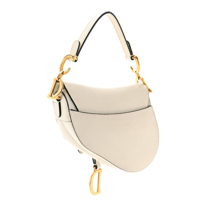 Christian Dior Grained Calfskin Mini Saddle Bag White 3 of 13