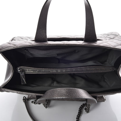 Chanel Metallic Grained Calfskin Quilted Large Casual Pocket Tote Silver 7 of 10