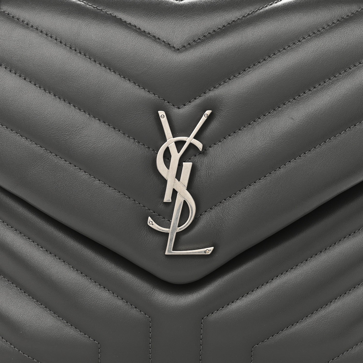 Saint Laurent Calfskin Y Quilted Monogram Medium Loulou Chain Satchel Earth 9 of 11