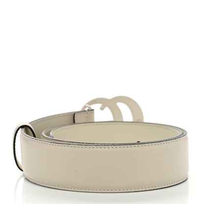 Gucci Azalea Calfskin Enamel Monochrome Double G 40mm Belt 80 32 Mystic White 2 of 5