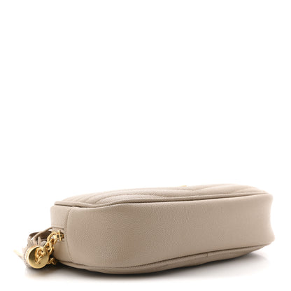 Saint Laurent Grain De Poudre Matelasse Monogram Mini Lou Camera Bag Dark Beige 4 of 11
