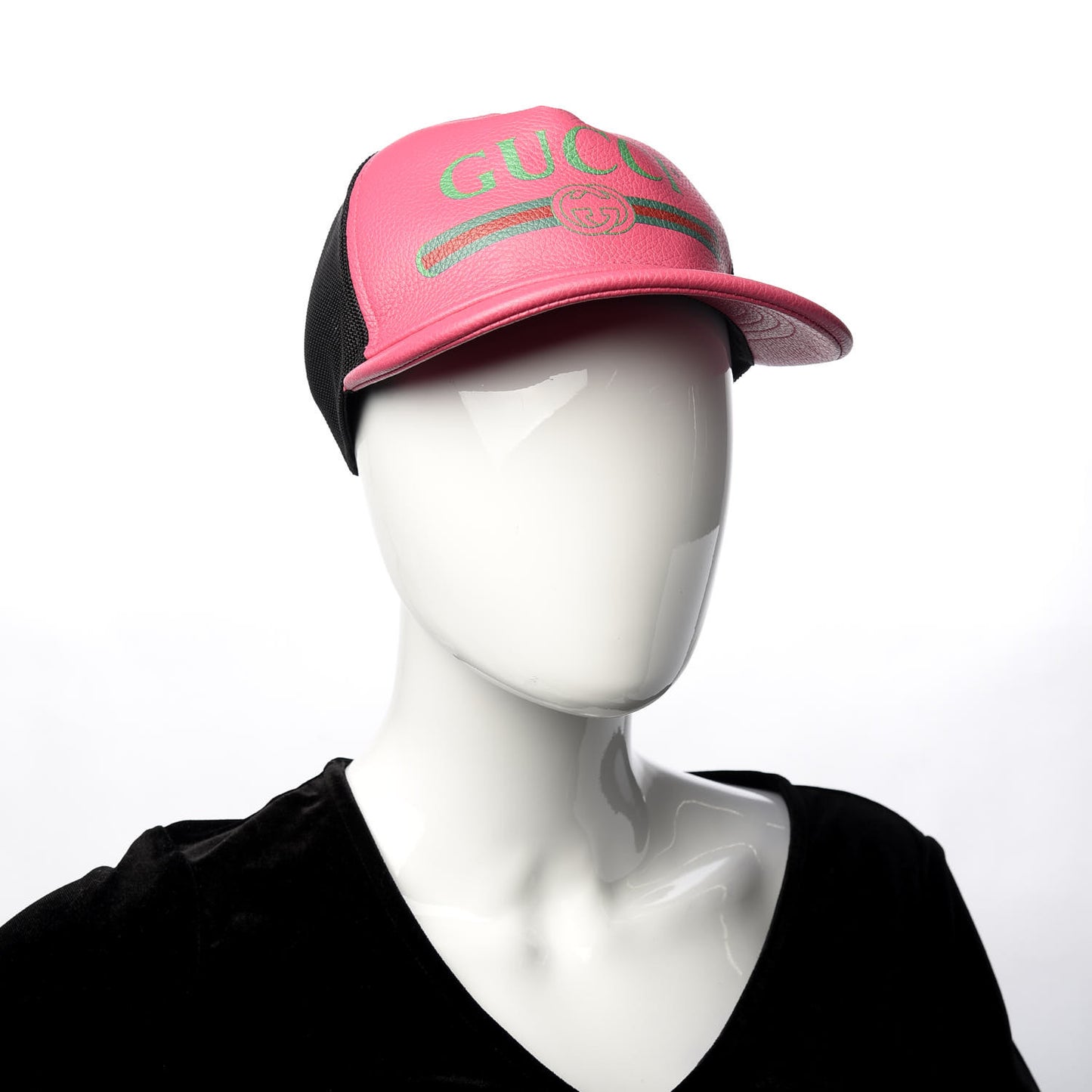 Cripto Calfskin Logo Baseball Hat L Fuxia Black
