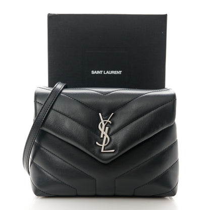 Saint Laurent Calfskin Y Quilted Monogram Toy Loulou Crossbody Bag Black 12 of 12