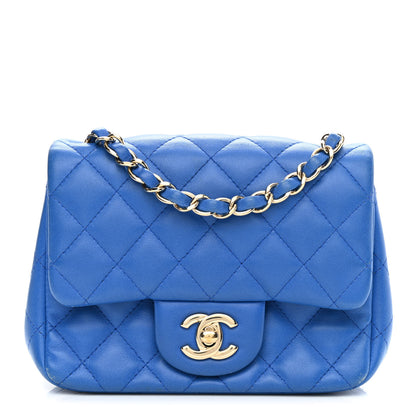 Chanel Lambskin Quilted Mini Square Flap Blue 1 of 15