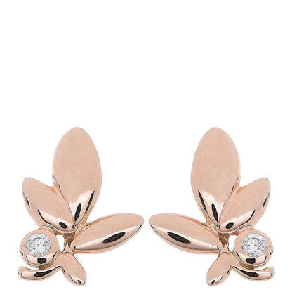Tiffany 18K Rose Gold Diamond Paloma Picasso Olive Leaf Earrings 1 of 4