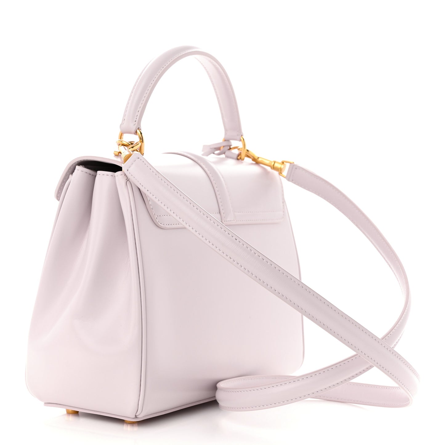 Satinated Calfskin Small 16 Top Handle Bag Poudre