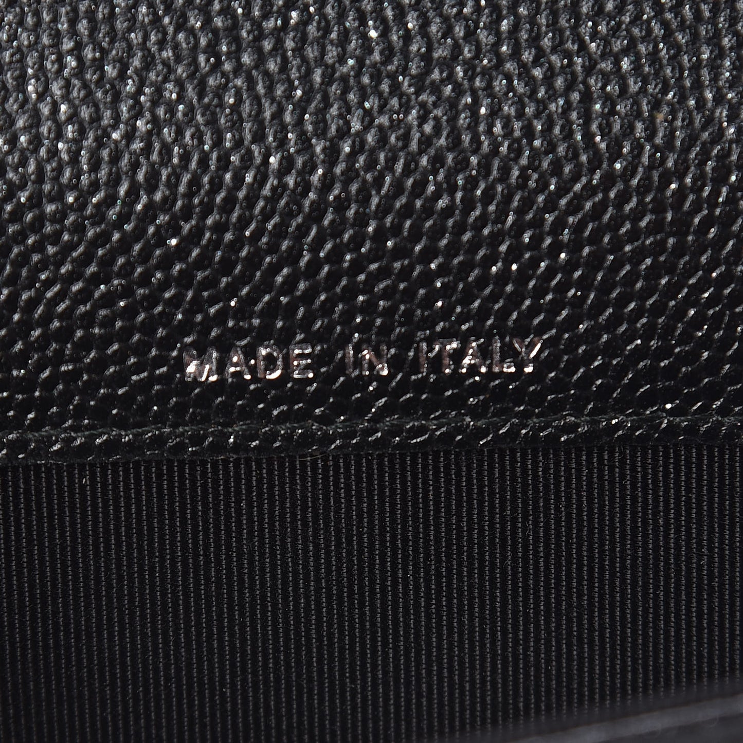 Iridescent Caviar Flap Quilted Card Holder Black