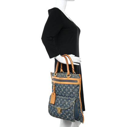 Louis Vuitton Monogram Denim Sac Plat Blue 2 of 11