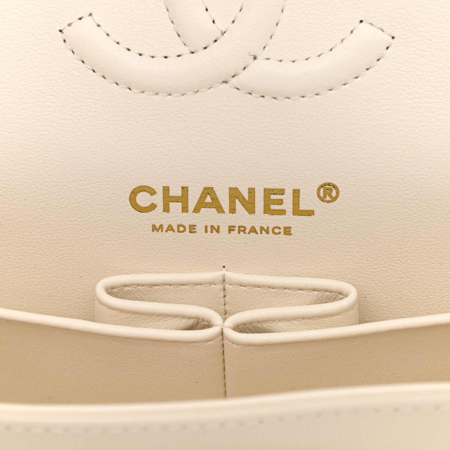 Caviar Quilted Small Double Flap White