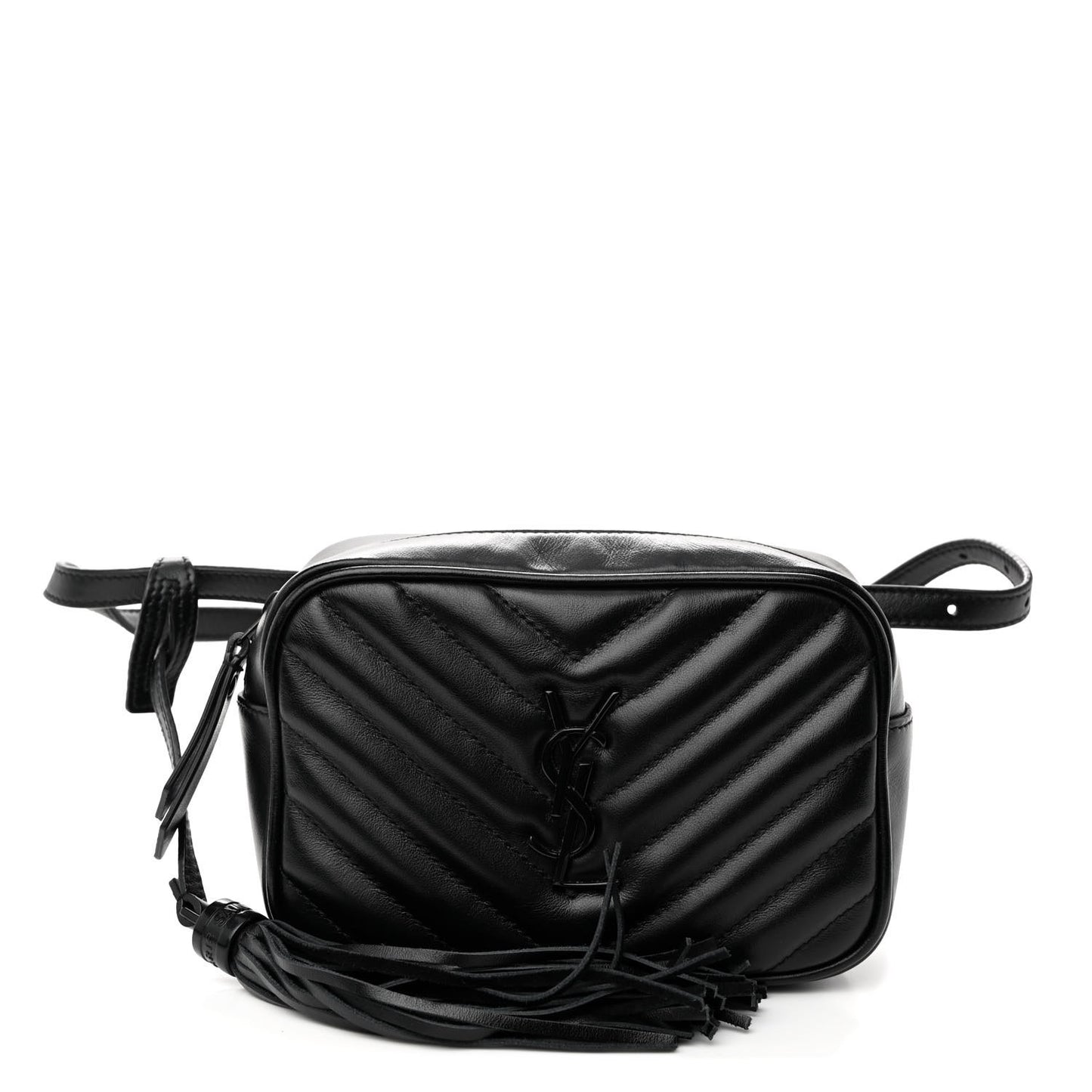 Calfskin Matelasse Monogram Lou Belt Bag Black