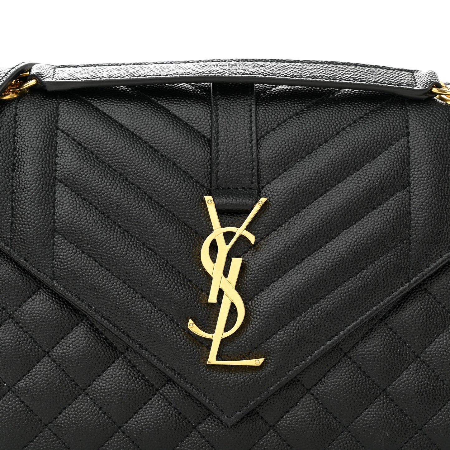 Grain De Poudre Textured Mixed Matelasse Triquilt Medium Monogram Satchel Black