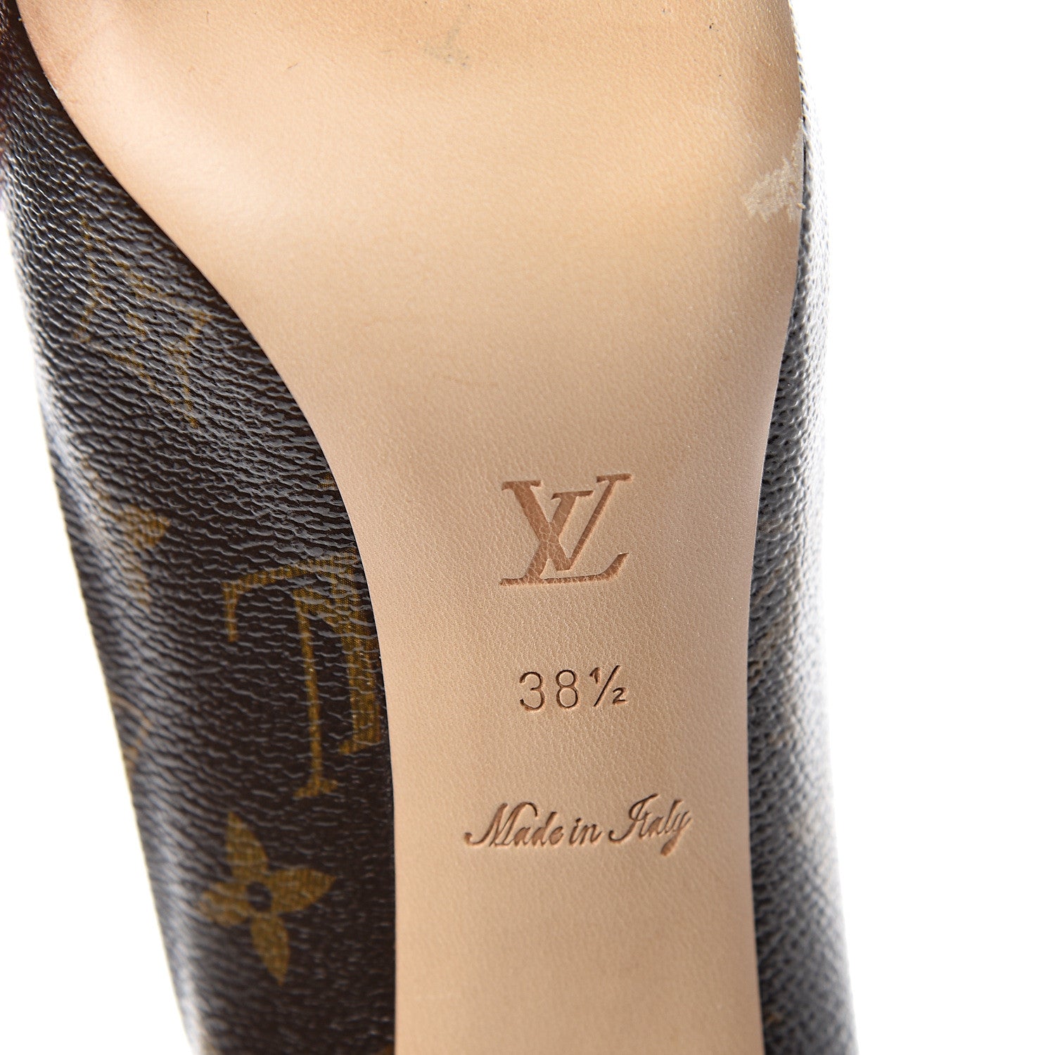 Louis Vuitton Patent Monogram Rosemary Peep Toe Pumps 38.5 7 of 10