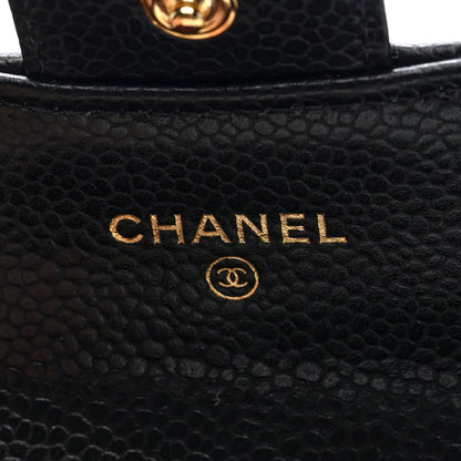 Chanel Caviar Quilted Flap Card Holder Wallet Black 6 of 7