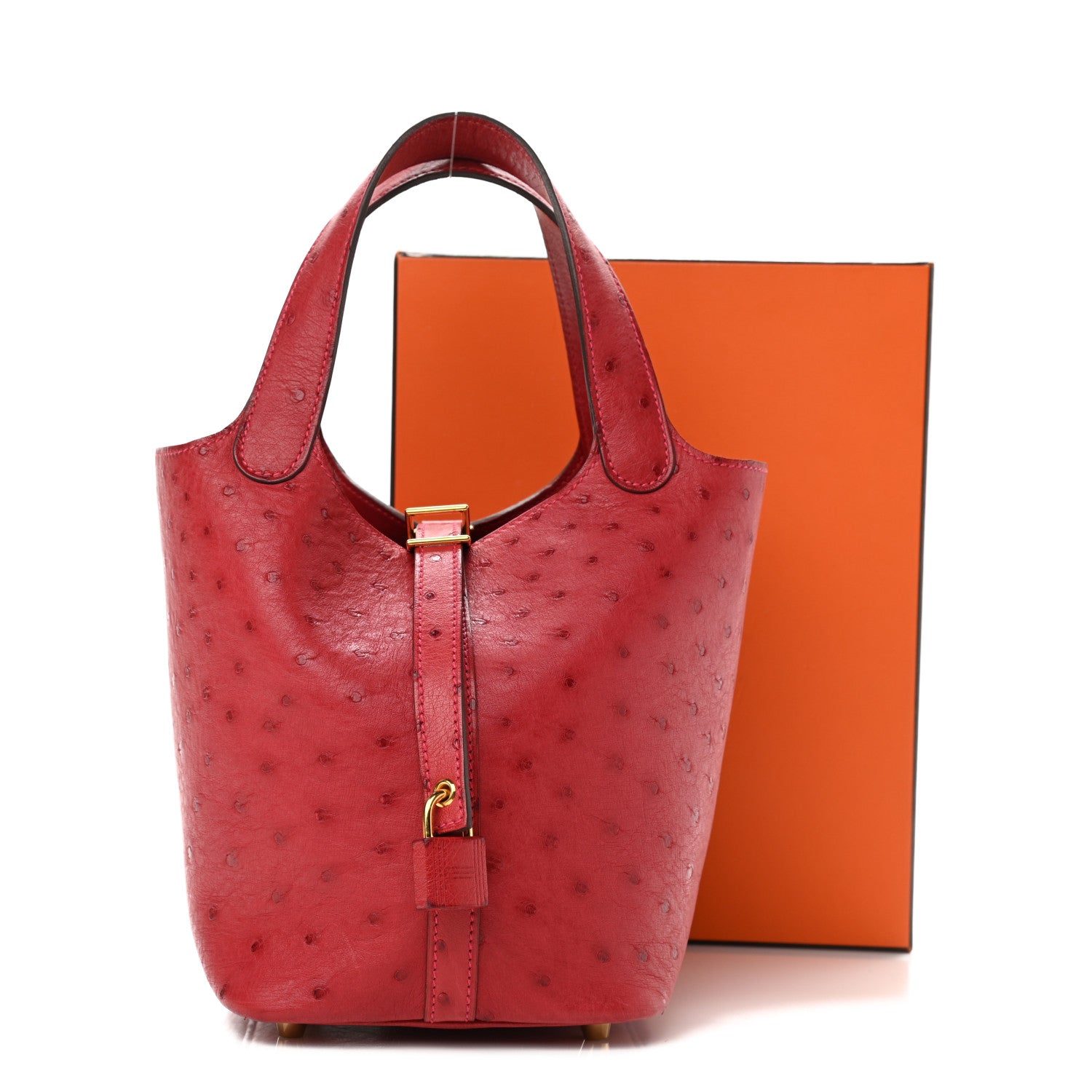 Hermes Ostrich Picotin Lock 18 Rouge Vif 11 of 11