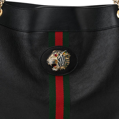 Gucci Calfskin Large Rajah Chain Tote Black 9 of 13