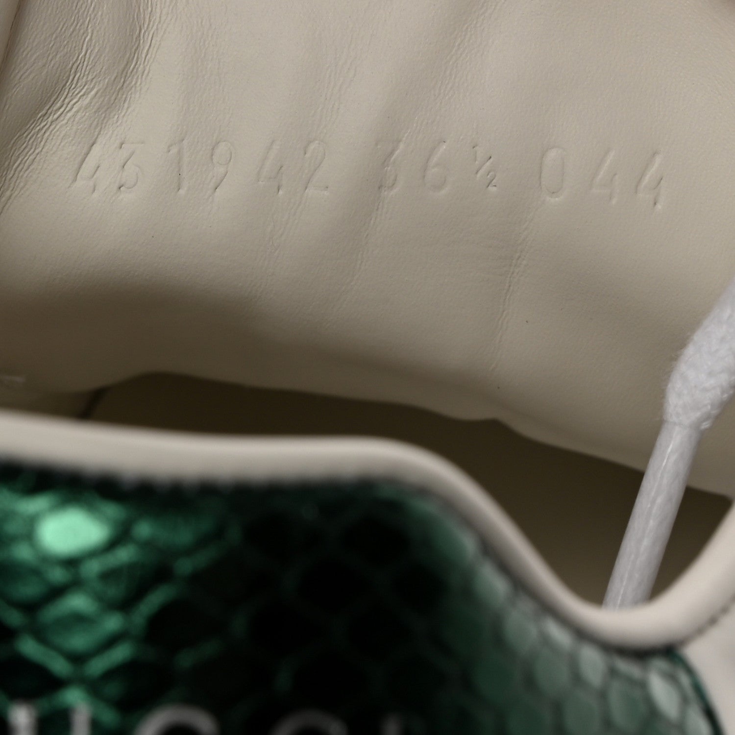 Gucci Calfskin Ayers Web Bee Embroidered Ace Sneakers 36.5 White 6 of 9