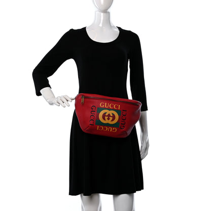 Gucci Grained Calfskin Logo Belt Bag Hibiscus Red 3 of 9