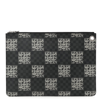 Louis Vuitton Damier Graphite Rope Pochette Jour GM White 1 of 10