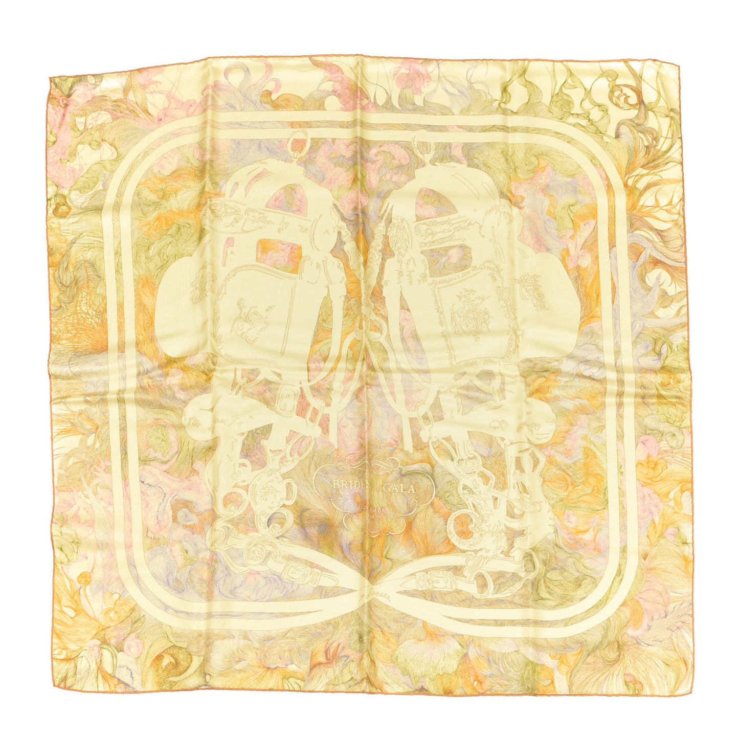 Silk Brides de Gala En Finesse Scarf 90 Soleil Jaune Pale Tilleul