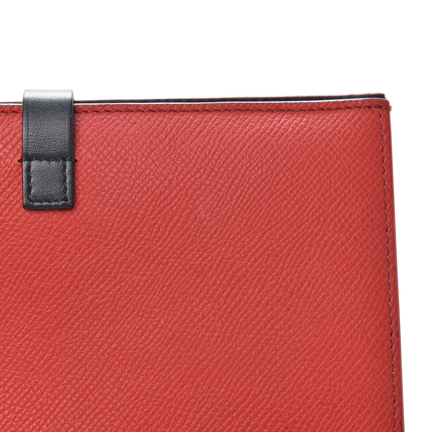 Grained Calfskin Large Multifunction Strap Wallet Coquelicot