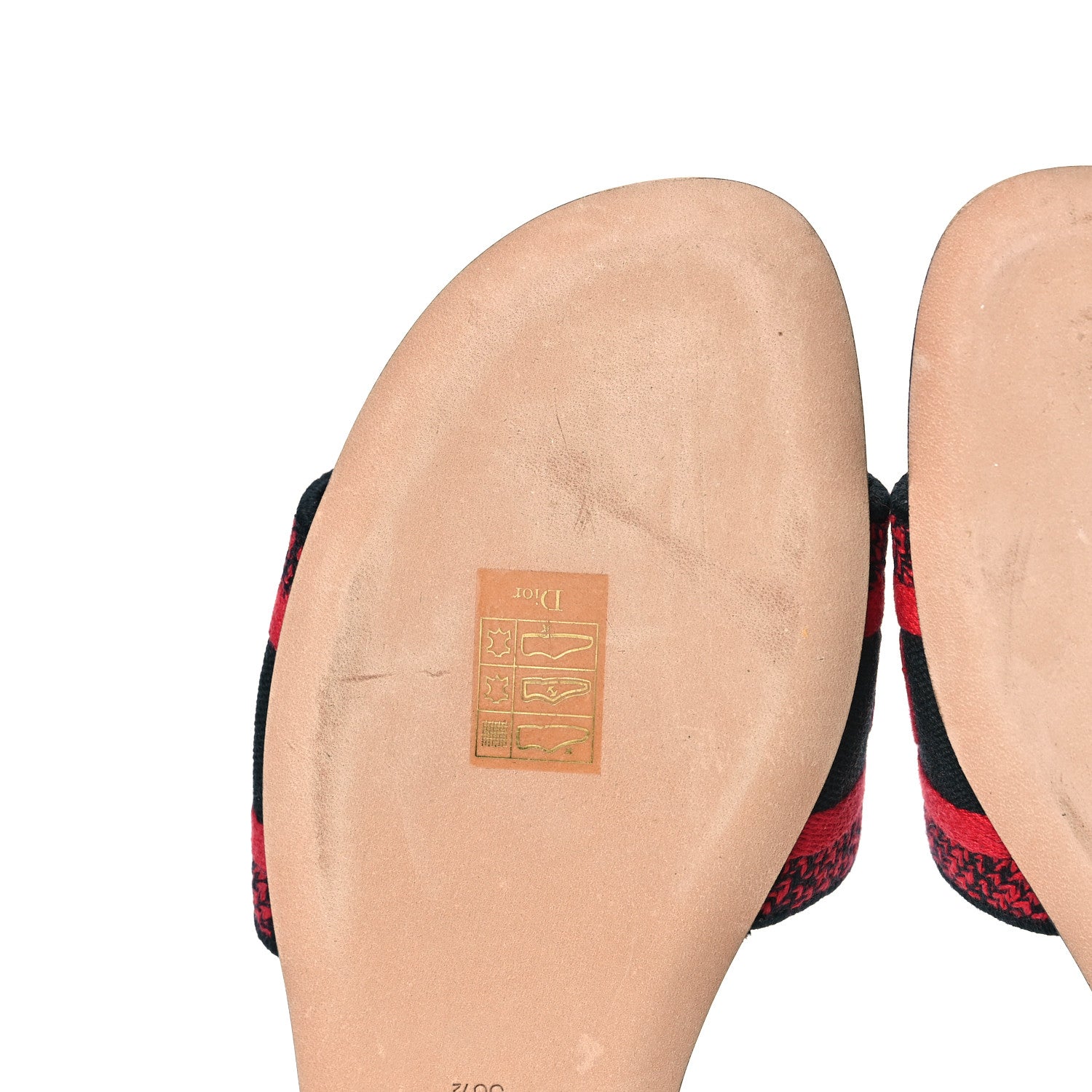 Christian Dior Canvas Pop Heart I Love Paris Embroidered Dway Flat Slide Sandals 38.5 Deep Blue Red 10 of 11