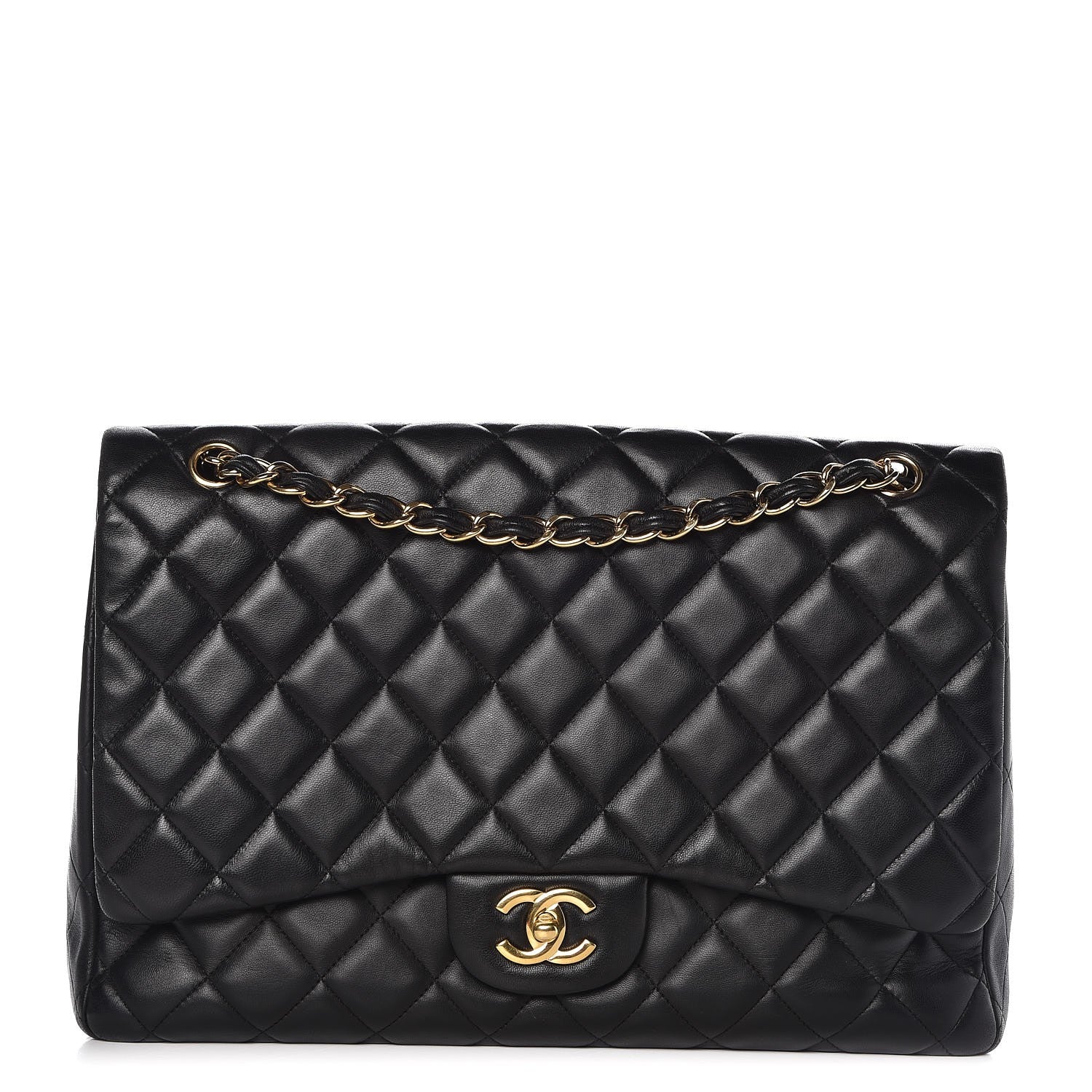 Chanel Lambskin Quilted Maxi Single Flap Black 1 of 11