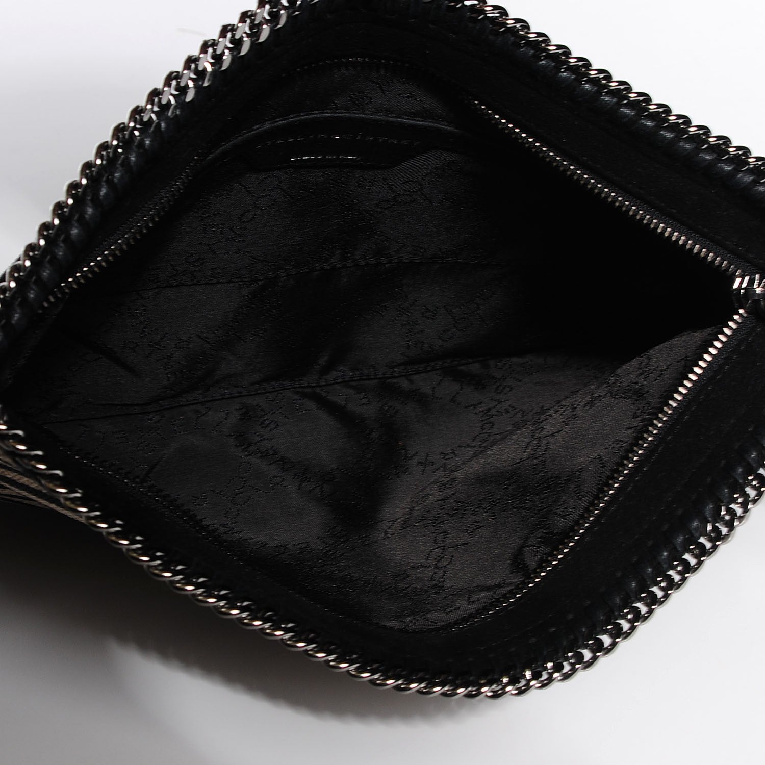 Stella McCartney Canvas Zebra Print Falabella Zipper Clutch Black White 5 of 9