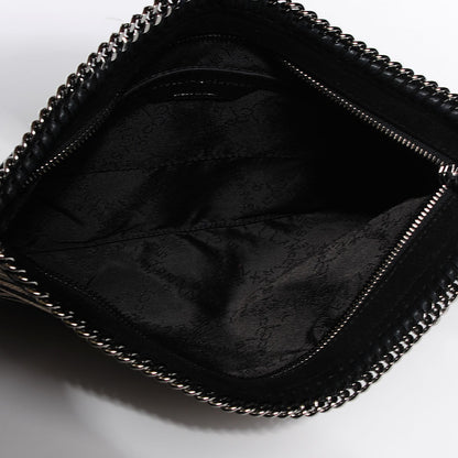 Stella McCartney Canvas Zebra Print Falabella Zipper Clutch Black White 5 of 9