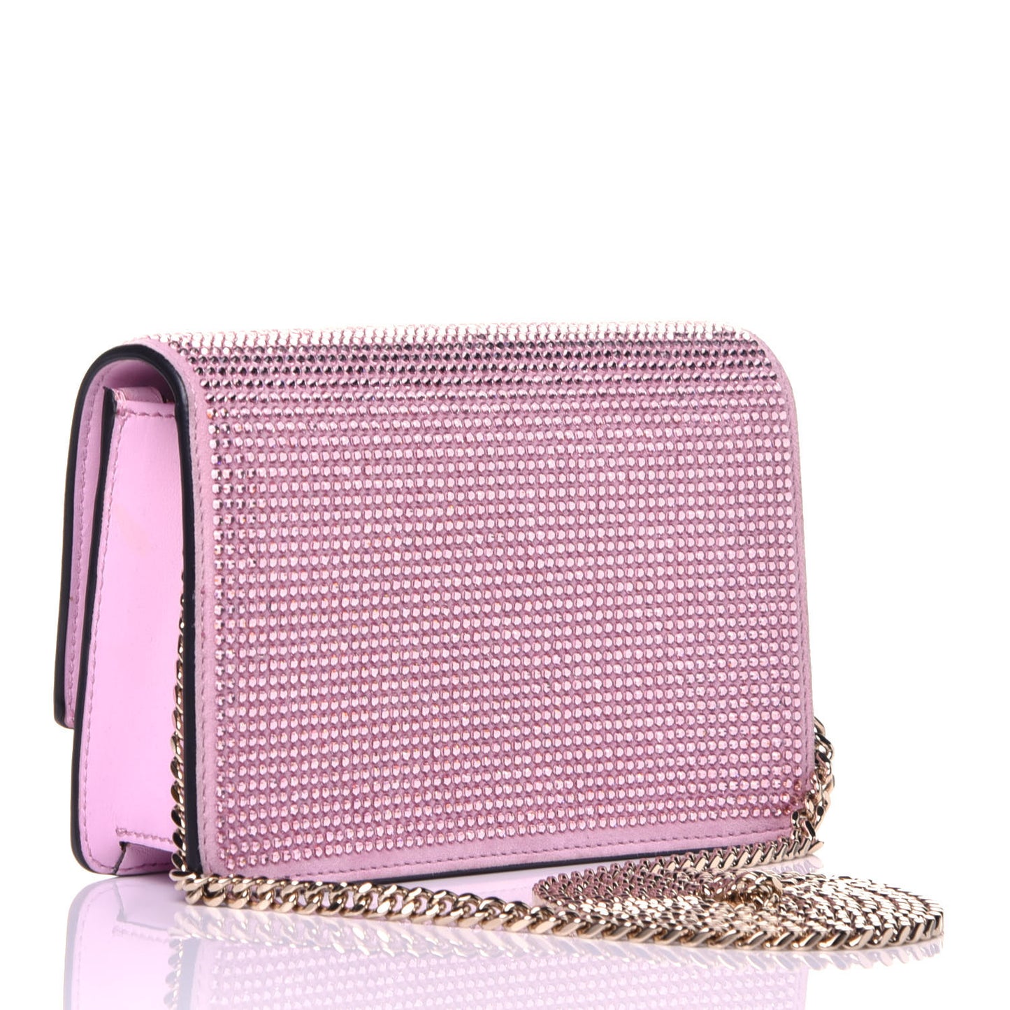 Vitello Crystal Palazzo Evening Bag Pink