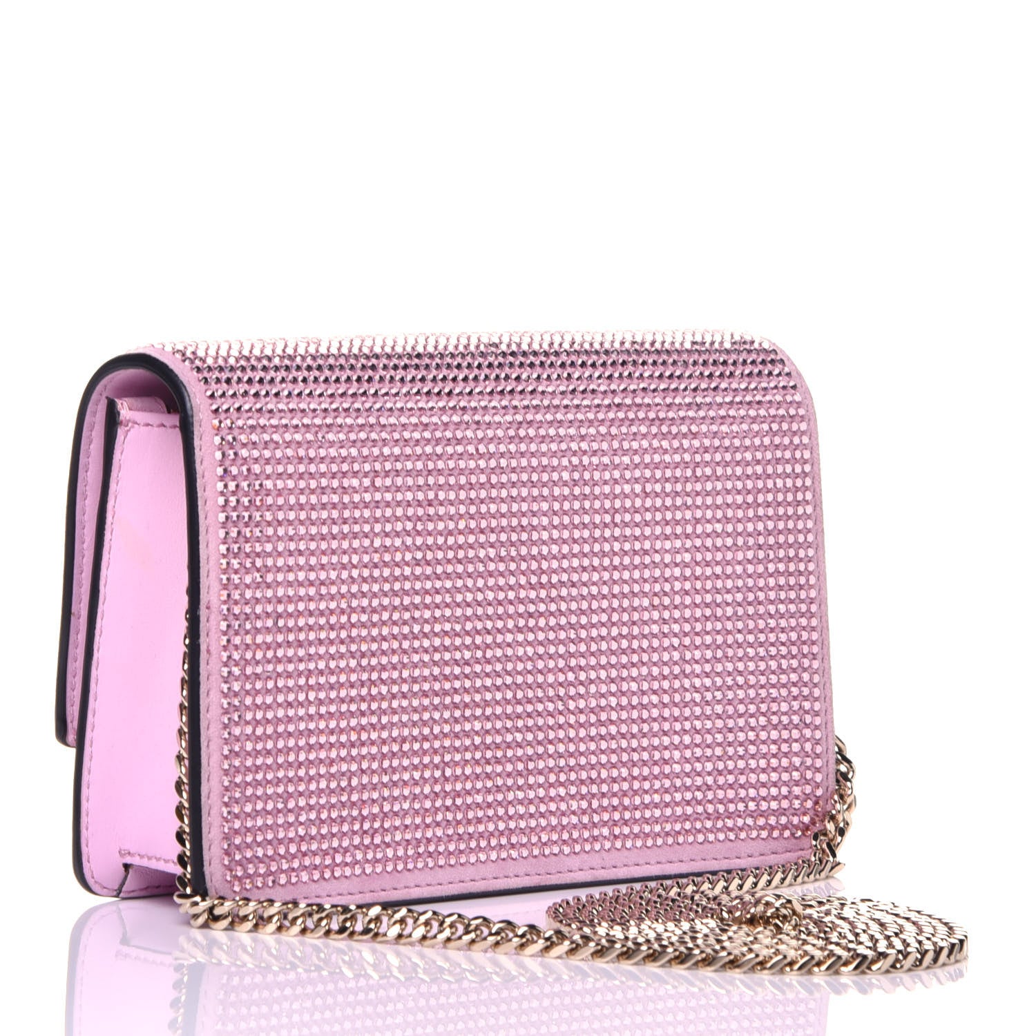 Versace Vitello Crystal Palazzo Evening Bag Pink 3 of 8