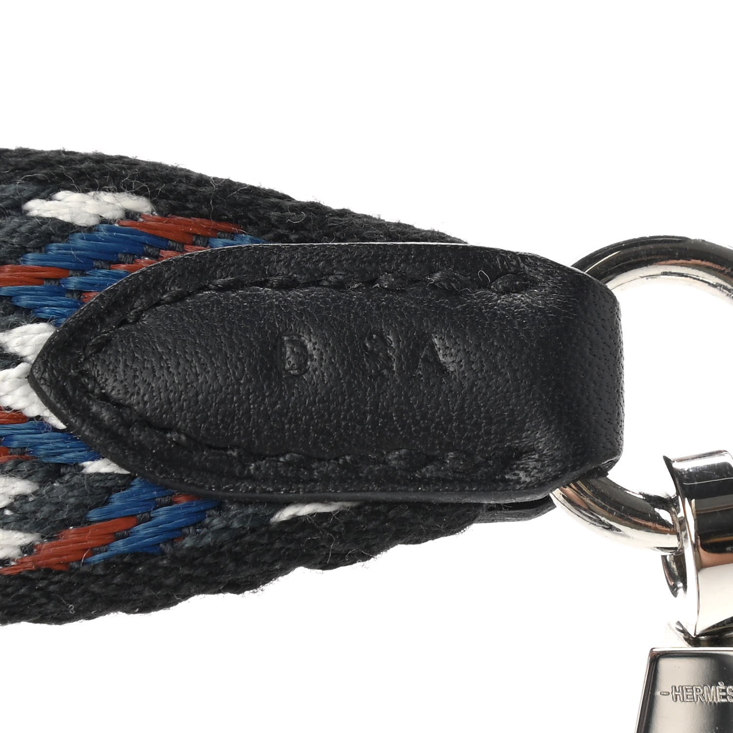 Hermes Toile Swift 25mm Sangle Cavale Shoulder Strap Black White Deep Blue 4 of 4