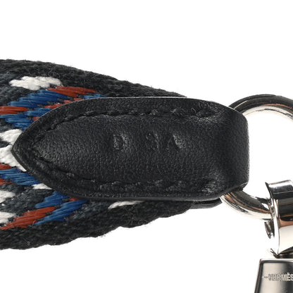 Hermes Toile Swift 25mm Sangle Cavale Shoulder Strap Black White Deep Blue 4 of 4