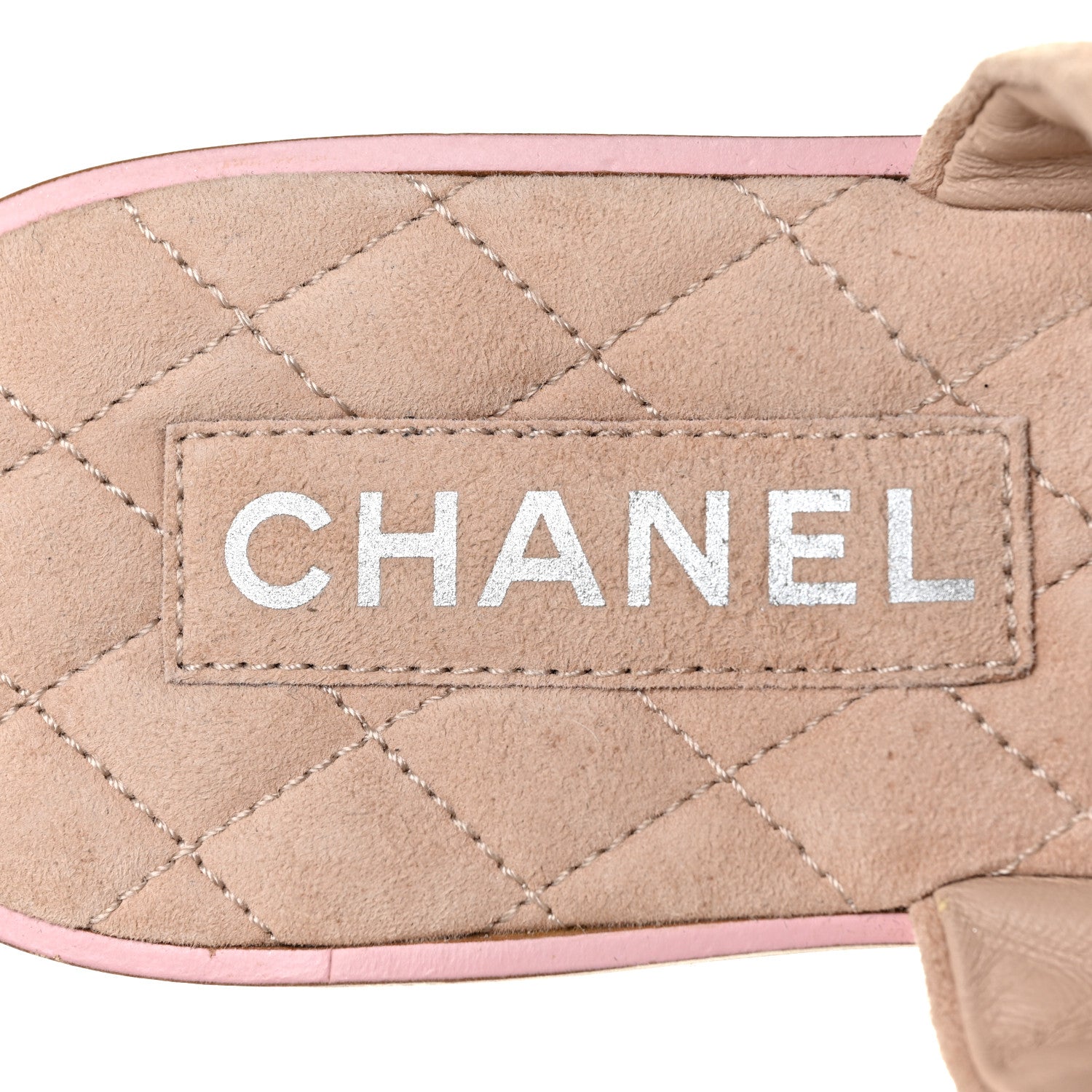 Chanel Lambskin Chain Flat Sandals 37.5 Beige 10 of 10