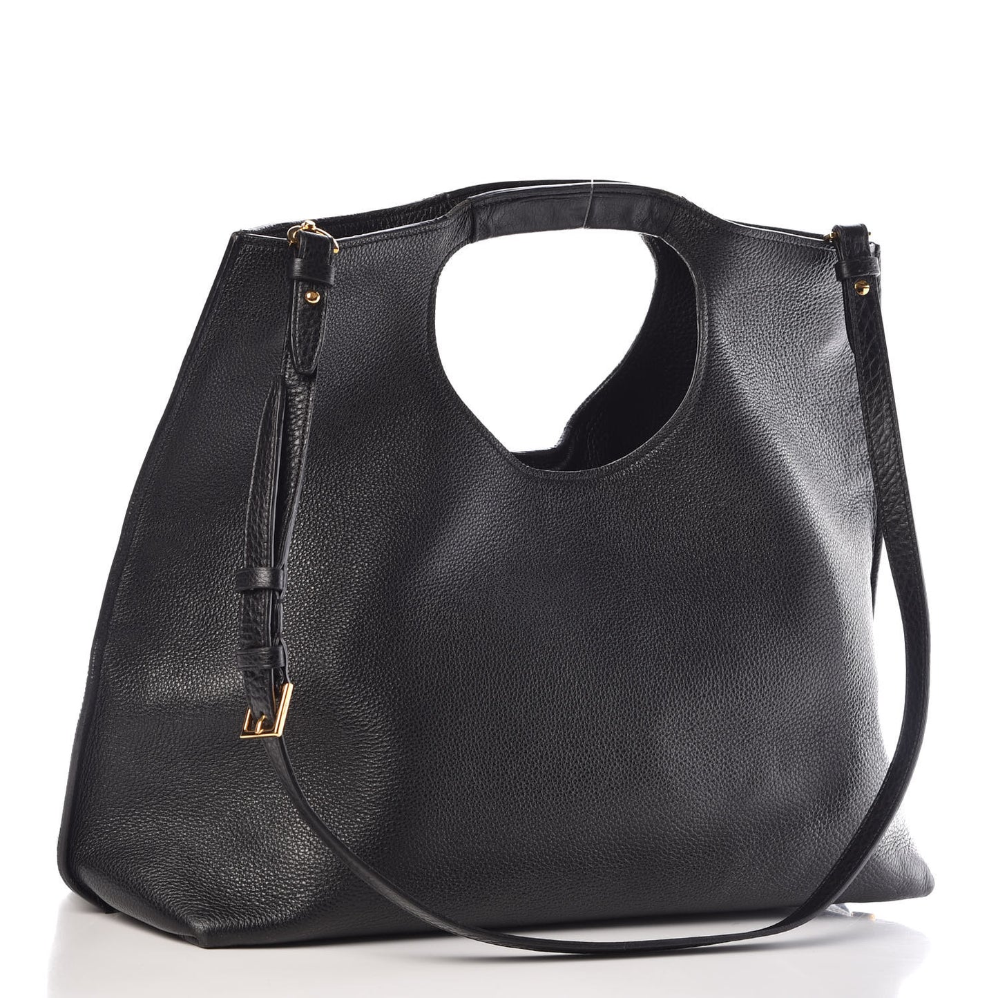 Calfskin Large Alix Padlock Zip Shoulder Bag Black
