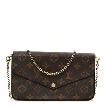 Louis Vuitton Monogram Pochette Felicie Chain Wallet Fuchsia 1 of 15