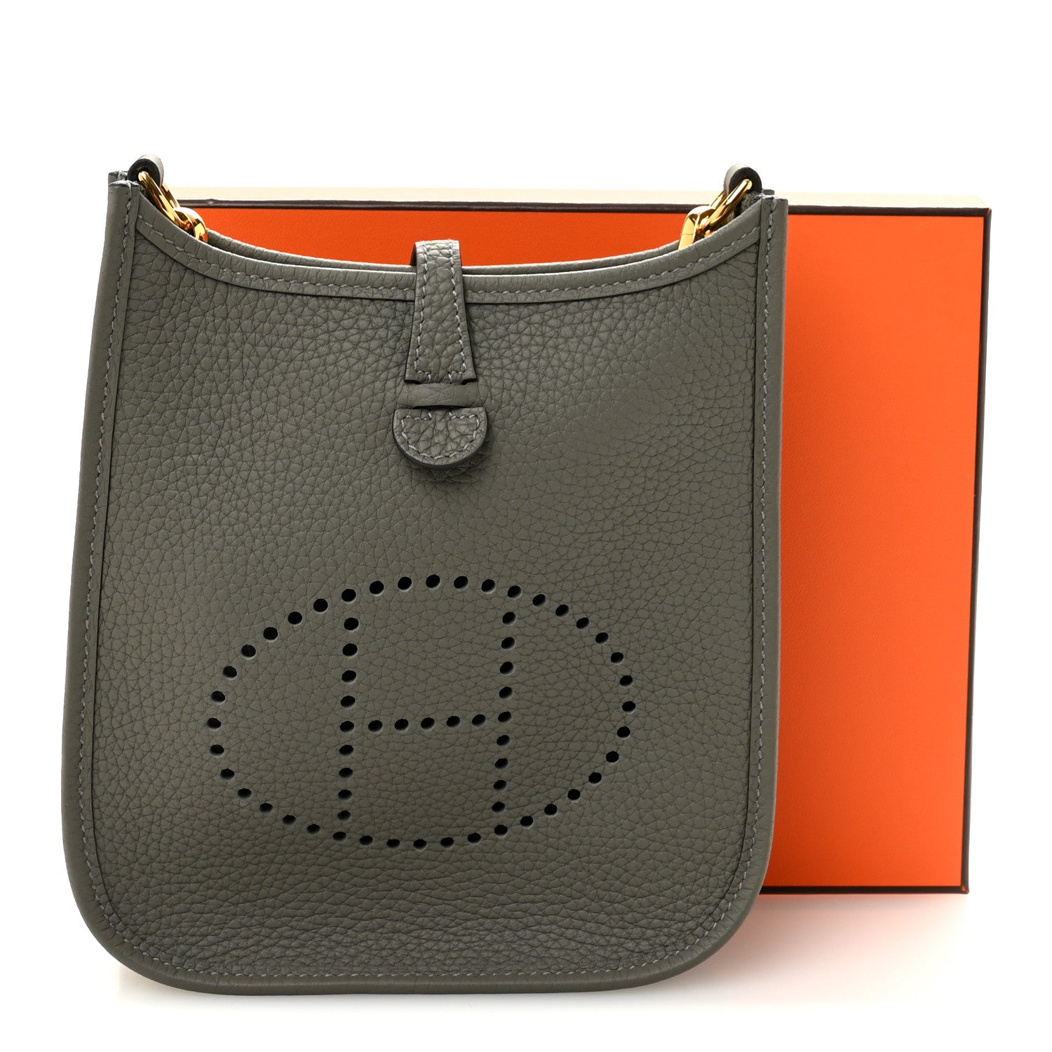 Hermes Taurillon Clemence Evelyne TPM Gris Meyer 10 of 10
