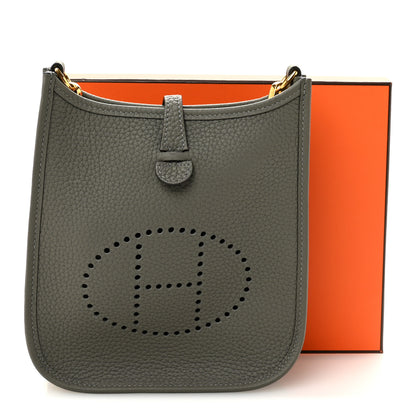 Hermes Taurillon Clemence Evelyne TPM Gris Meyer 10 of 10