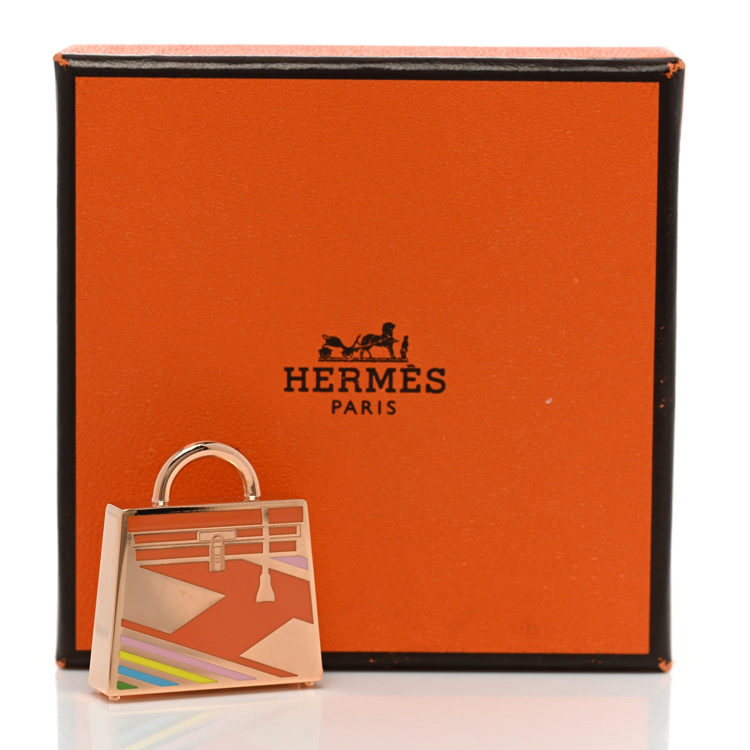 Hermes Metal Lacquer Laque H Vibration Kelly Curiosite Charm Acidule 5 of 5