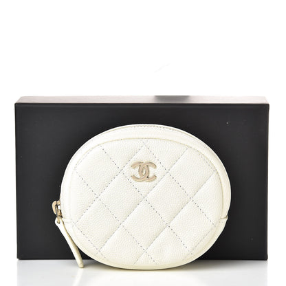 Chanel Caviar Quilted Zip Around Classic Coin Purse White 8 of 8