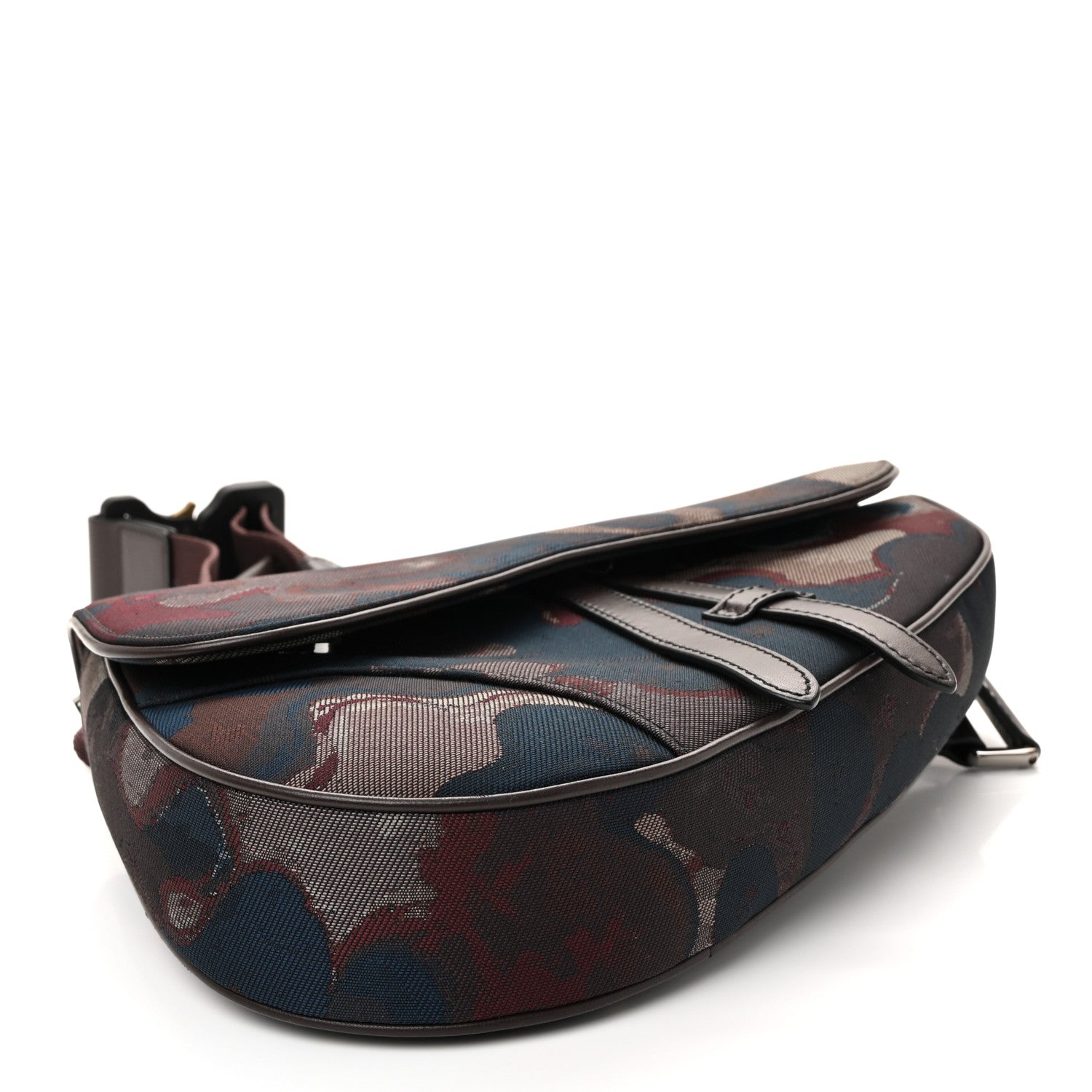 Christian Dior X PETER DOIG Denim Camouflage Saddle Bag Brown 4 of 10