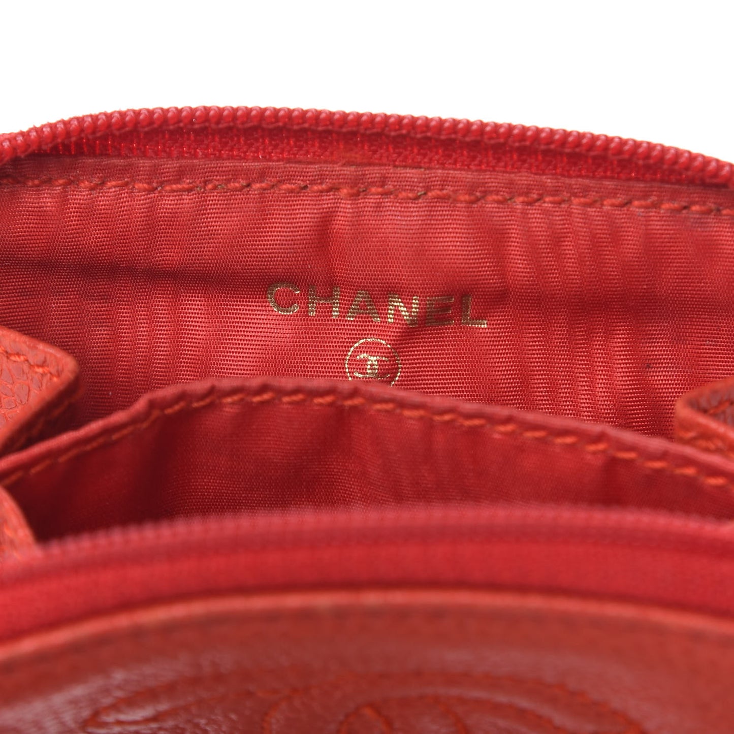 Caviar Timeless CC Zip Around Coin Purse Red